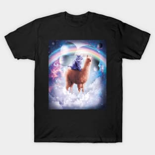 Rainbow Llama - Cat Llama T-Shirt